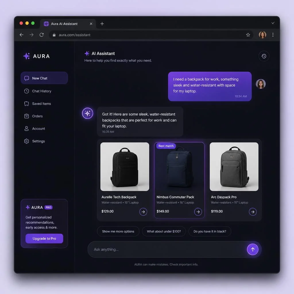 AI Chatbot & AI Agent interface preview